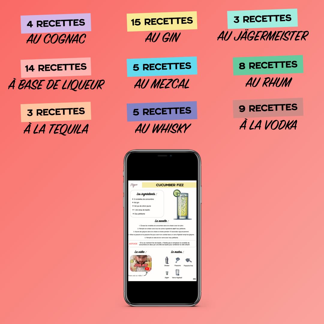 EBOOK - 66 recettes de cocktail à faire chez toi !